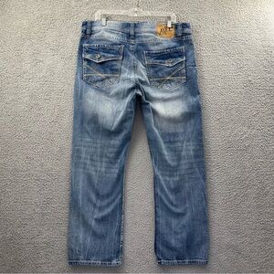 TK Axel Slim Bootcut Jeans Embroidered Pockets Preppy Western Men's 36‎ x 30